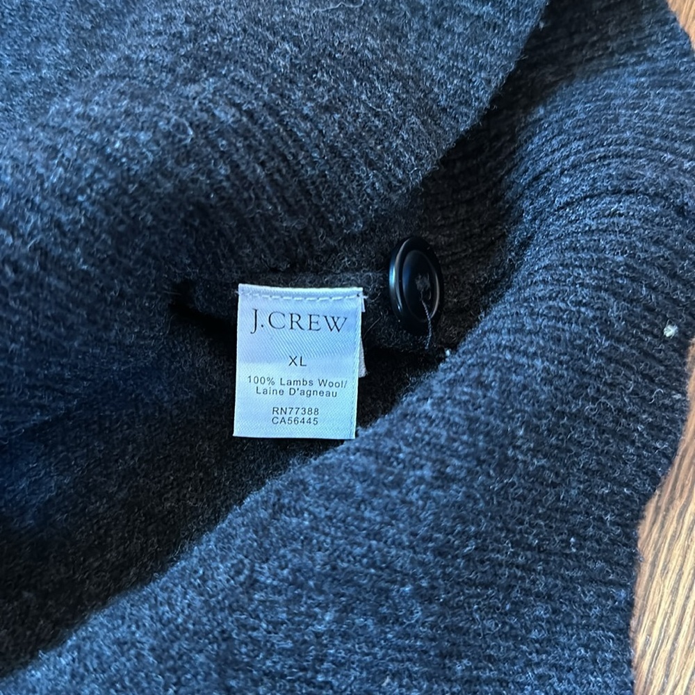 Vintage J. Crew Lambswool Button Up Gray Sweater - Picture 3 of 4